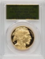 2016-W $50 One-Ounce Gold Buffalo 10th Anniversary Gold Foil PCGS PR70