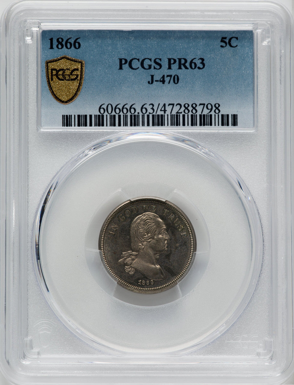 1866 5C J-470 Patterns PCGS MS63