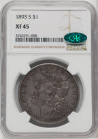 1893-S $1 CAC Morgan Dollar NGC XF45