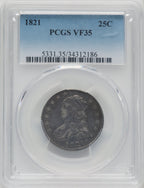 1821 25C Bust Quarter PCGS VF35