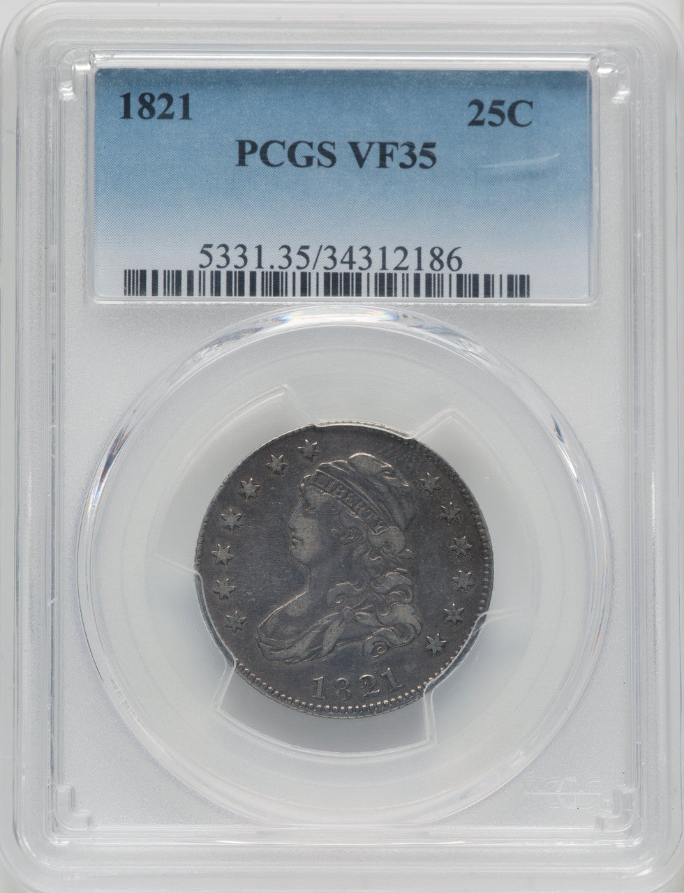 1821 25C Bust Quarter PCGS VF35