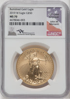 2019-W 1 oz Burnished Gold Eagle NGC MS70 Mercanti