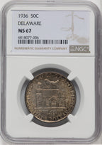 1936 50C Delaware Commemorative Silver NGC MS67