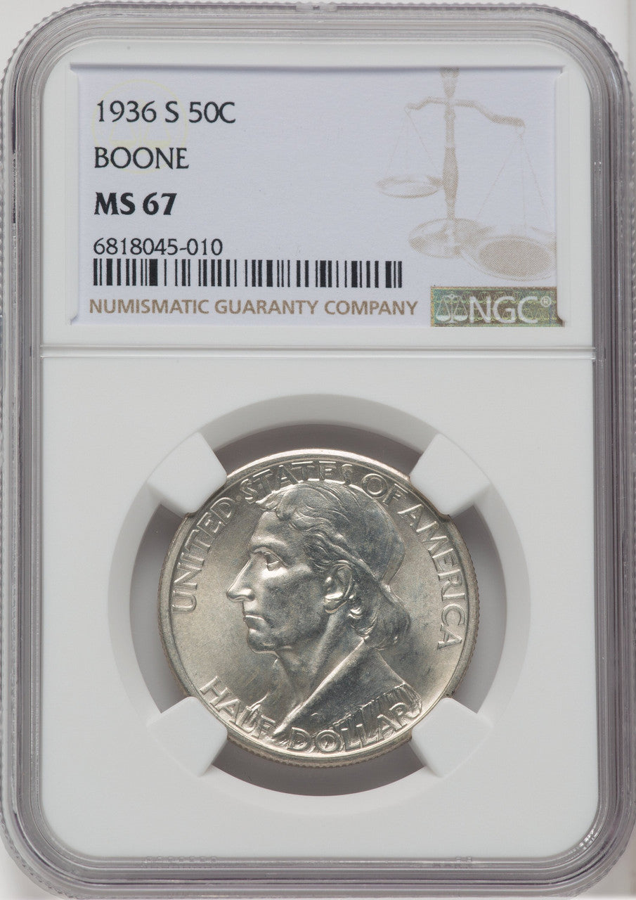 1936-S 50C Boone Commemorative Silver NGC MS67