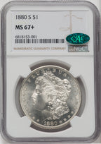 1880-S $1 CAC Morgan Dollar NGC MS67+