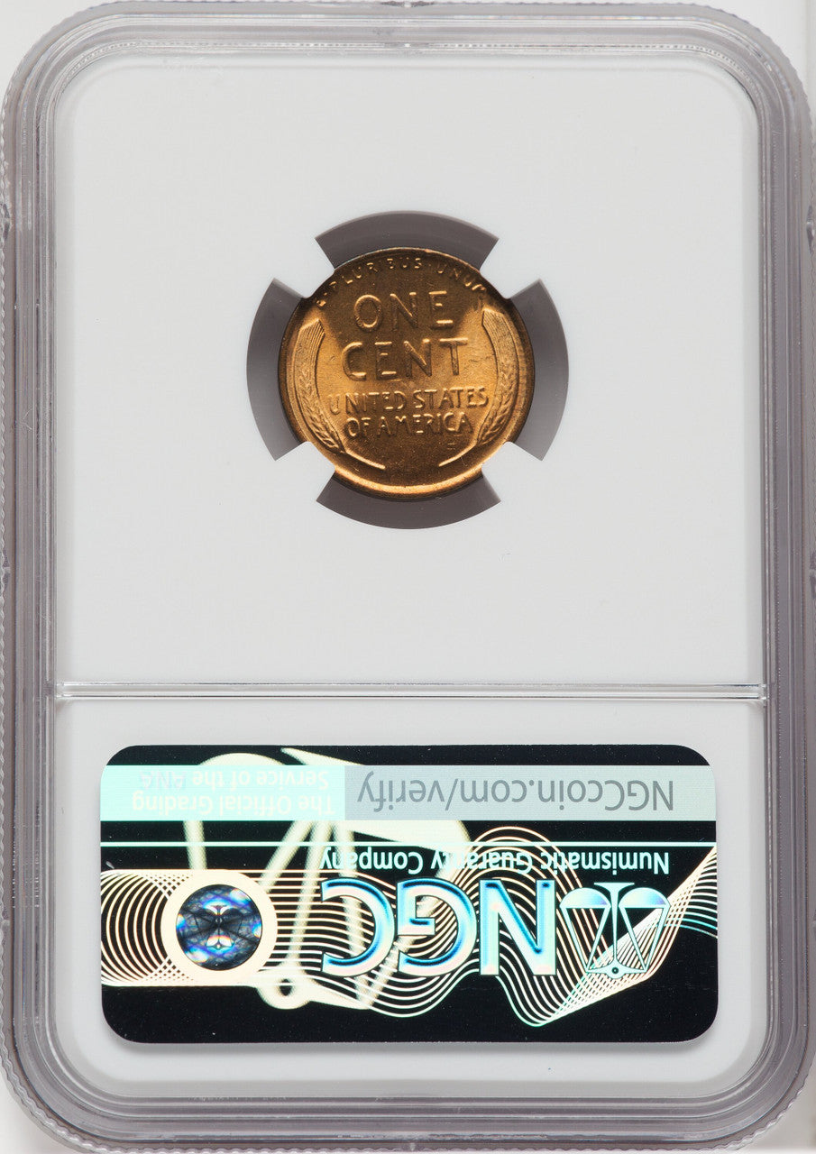 1918 1C RD Lincoln Cent NGC MS66+