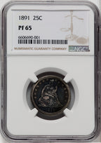 1891 25C Proof Seated Quarter NGC PR65
