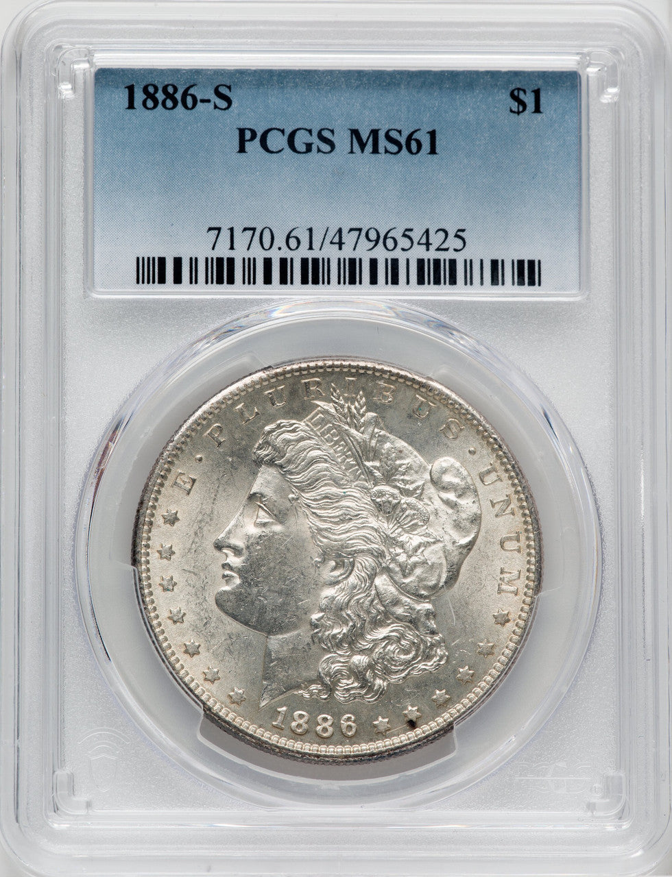 1886-S $1 Morgan Dollar PCGS MS61