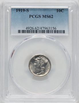 1919-S 10C Mercury Dime PCGS MS62
