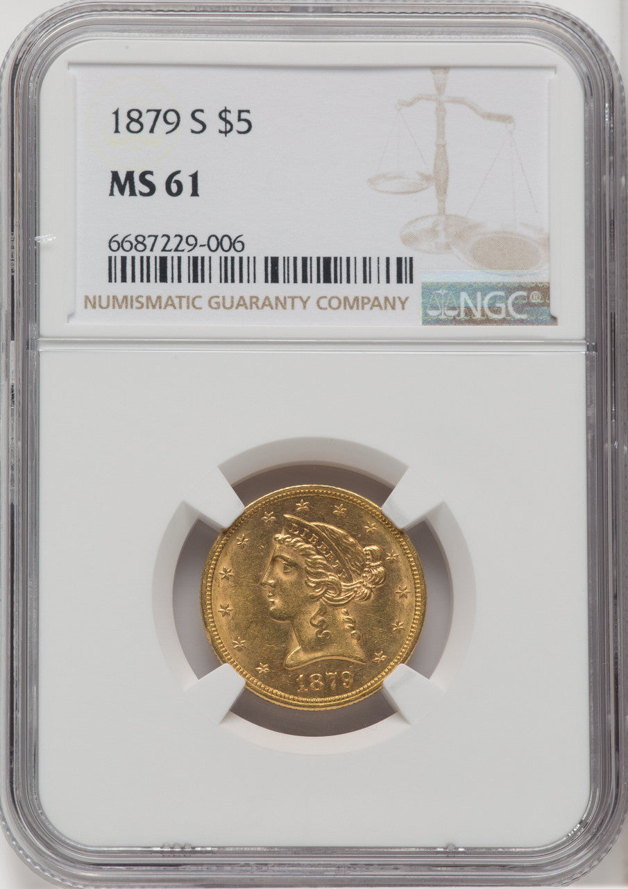 1879-S $5 Liberty Half Eagle NGC MS61