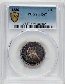 1886 25C Proof Seated Quarter PCGS PR67