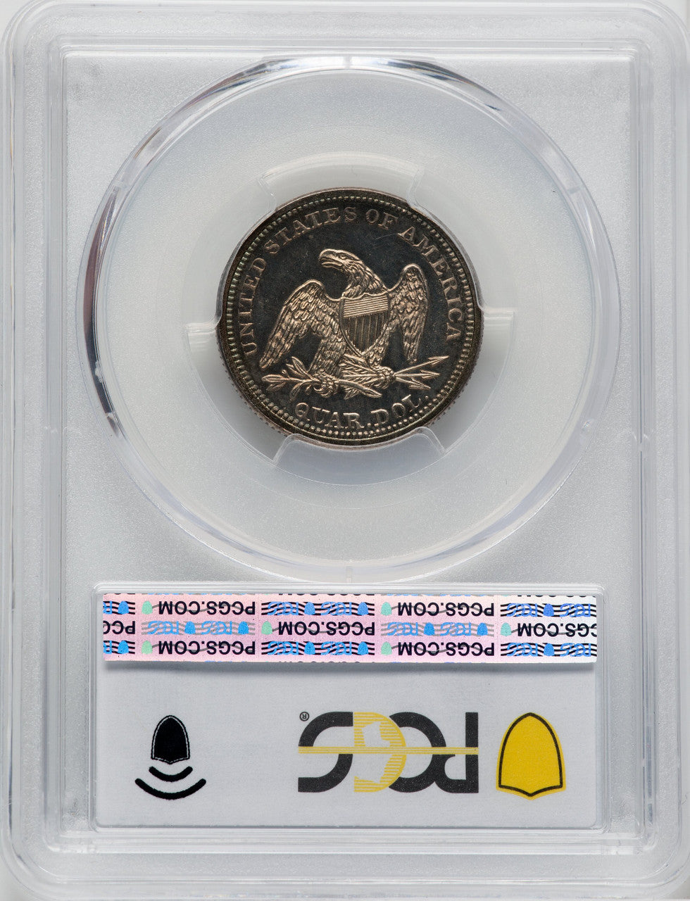 1860 25C Proof Seated Quarter PCGS PR65