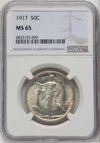 1917 50C Walking Liberty Half Dollar NGC MS65