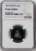 1866 25C CA Proof Seated Quarter NGC PR66