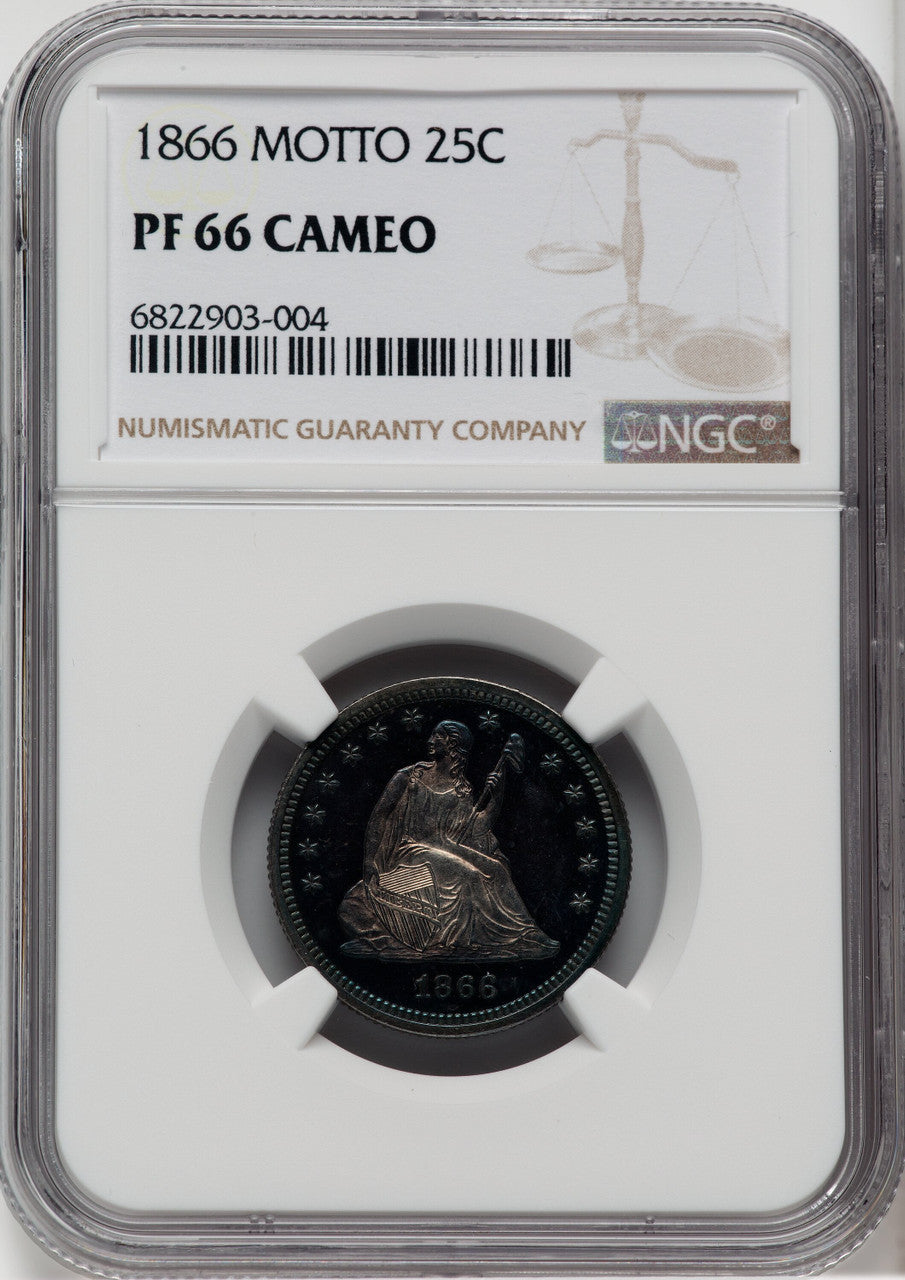 1866 25C CA Proof Seated Quarter NGC PR66