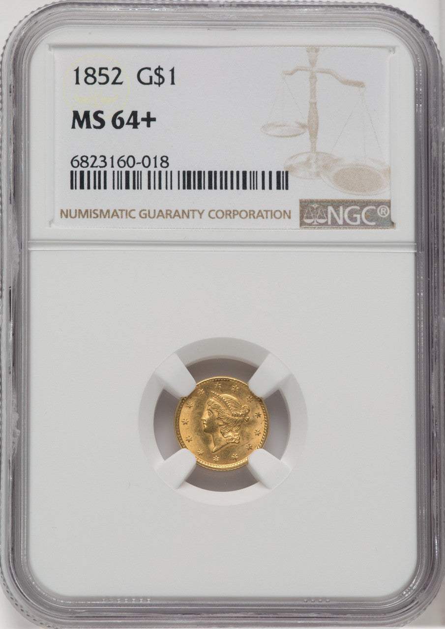 1852 G$1 Gold Dollar NGC MS64+