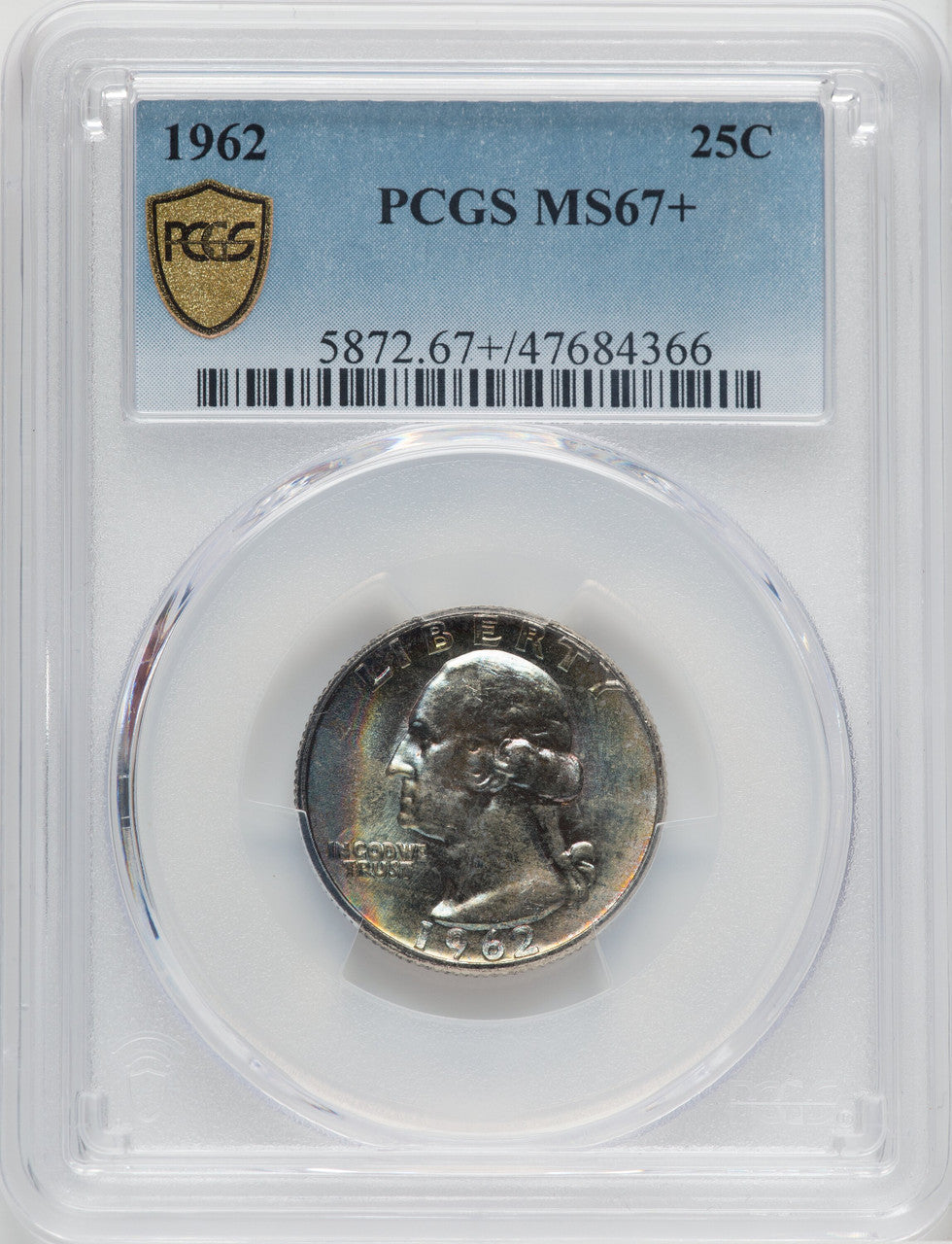 1962 25C Washington Quarter PCGS MS67+