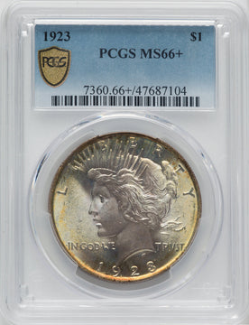 1923 $1 Peace Dollar PCGS MS66+