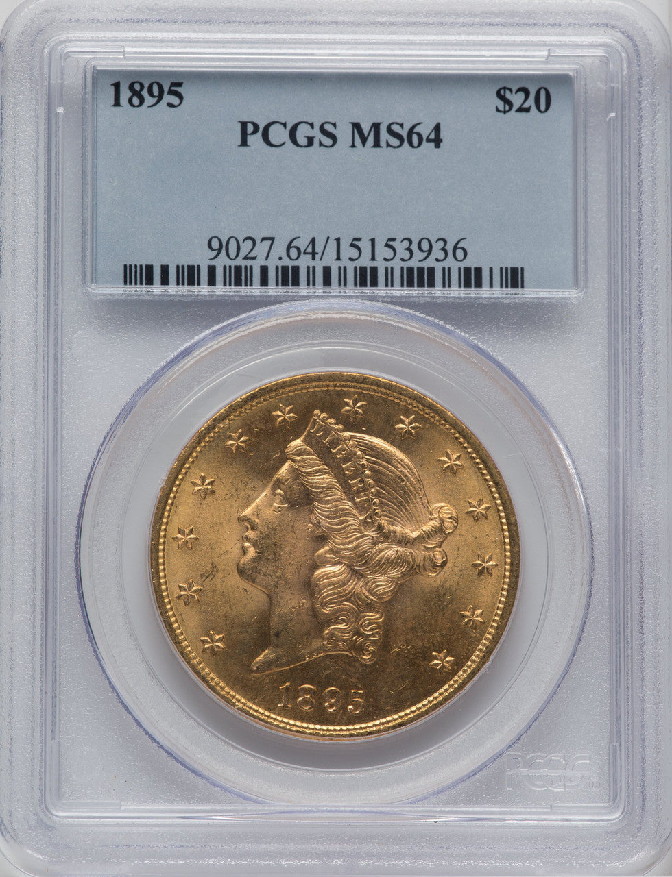 1895 $20 Liberty Double Eagle PCGS MS64