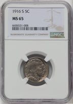 1916-S 5C Buffalo Nickel NGC MS65