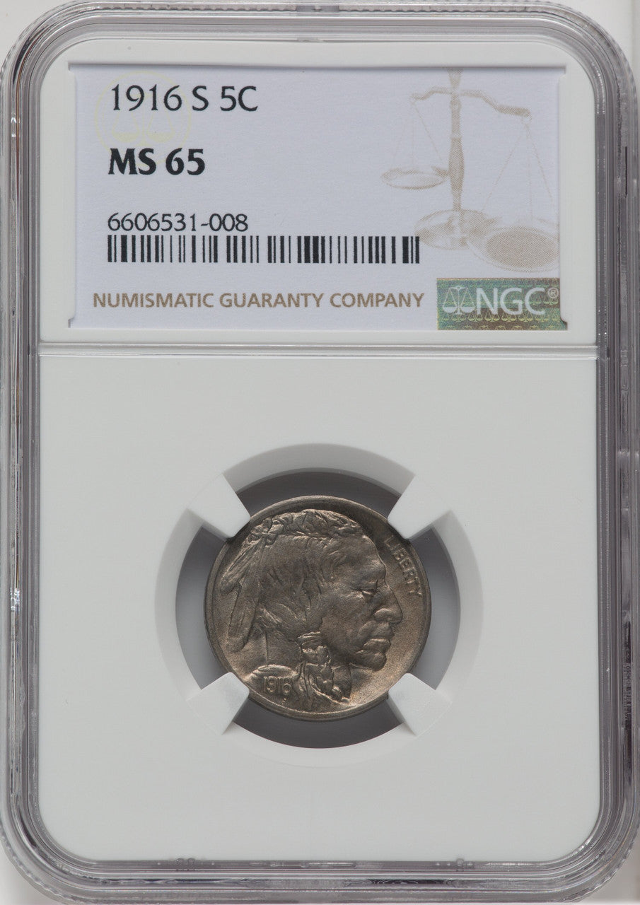 1916-S 5C Buffalo Nickel NGC MS65
