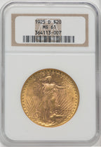 1925-D $20 Saint-Gaudens Double Eagle NGC MS61
