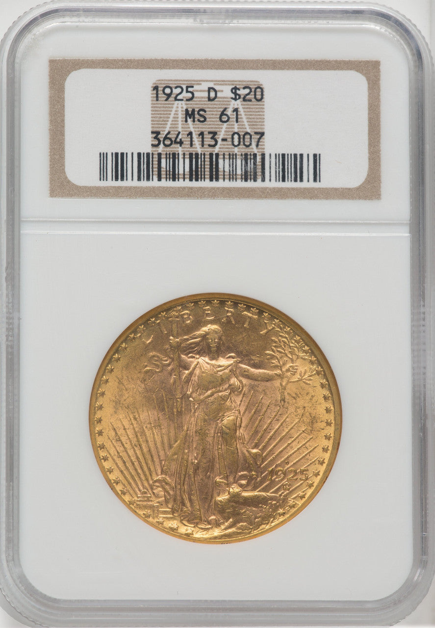 1925-D $20 Saint-Gaudens Double Eagle NGC MS61