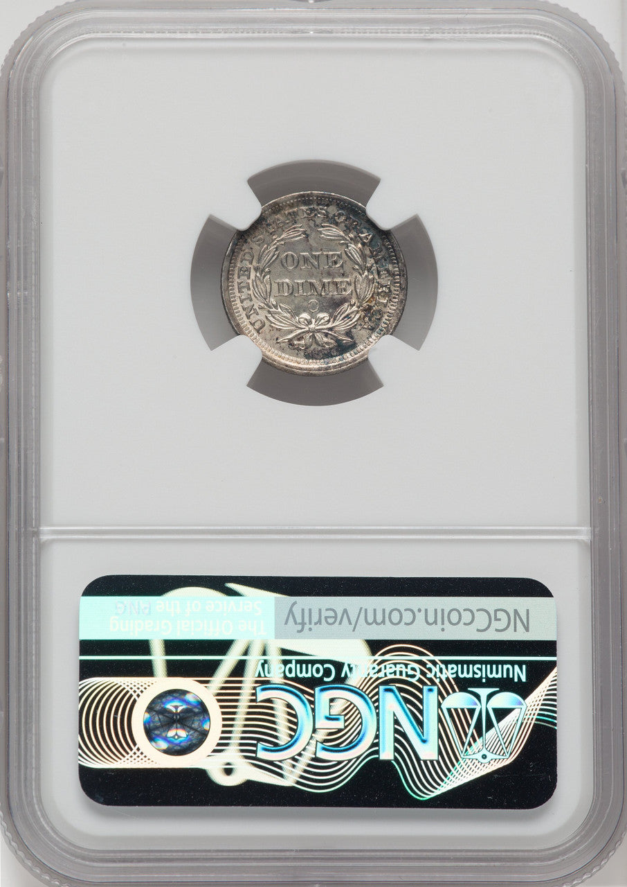 1857-O 10C Seated Dime NGC MS65