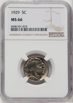 1929 5C Buffalo Nickel NGC MS66