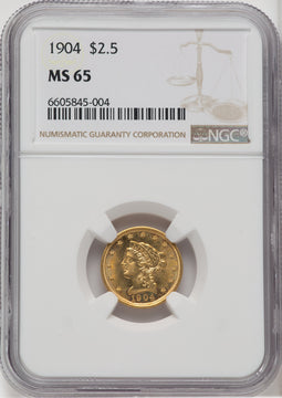 1904 $2.50 Liberty Quarter Eagle NGC MS65 (759005006)