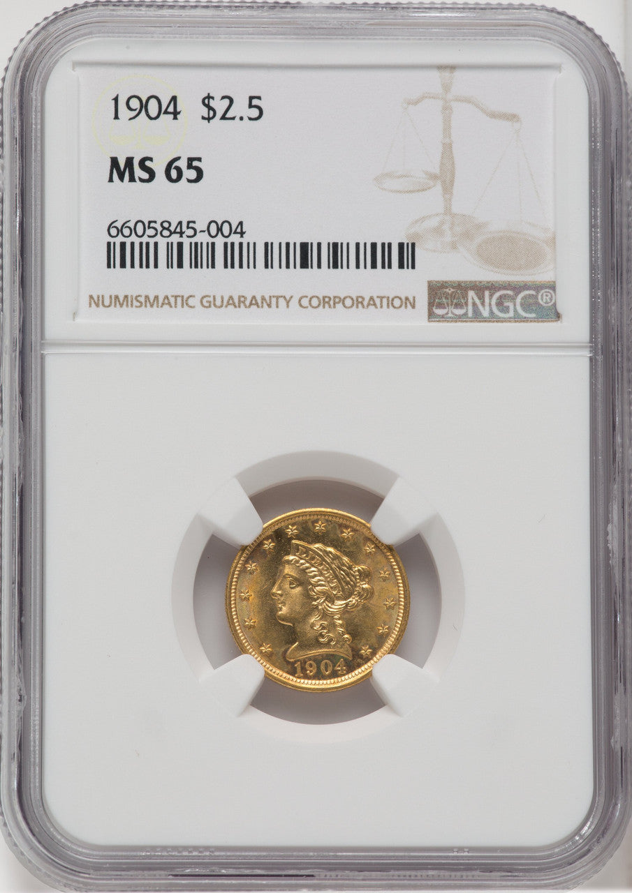 1904 $2.50 Liberty Quarter Eagle NGC MS65 (759005006)