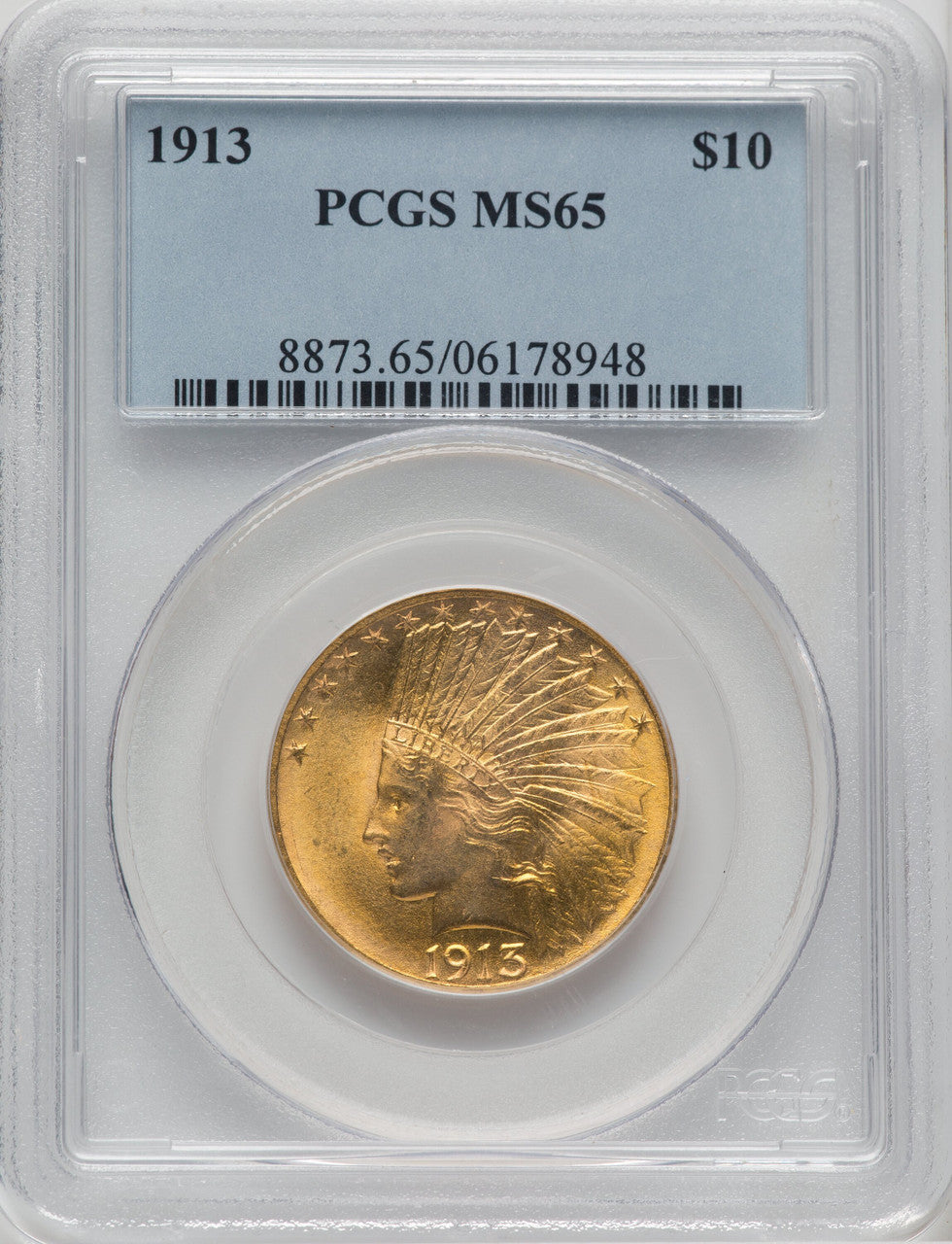 1913 $10 Indian Eagle PCGS MS65