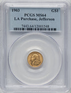 1903 G$1 JEFF Commemorative Gold PCGS MS64