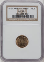 1926 $2.50 SESQUI Commemorative Gold NGC AU58