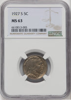 1927-S 5C Buffalo Nickel NGC MS63