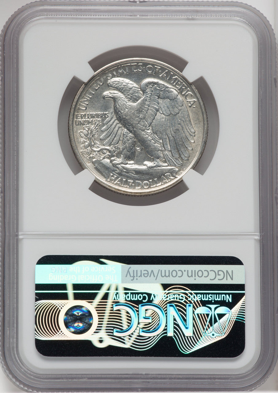 1919-D 50C Walking Liberty Half Dollar NGC AU58