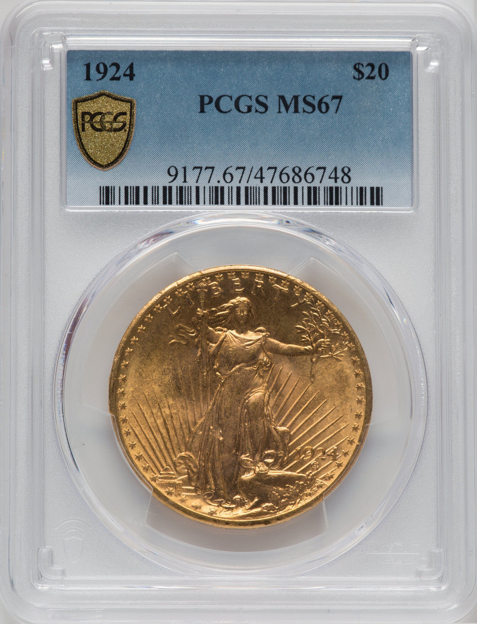 1924 $20 Saint Saint-Gaudens Double Eagle PCGS MS67 (762300009)