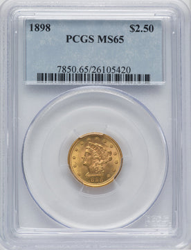 1898 $2.50 Liberty Quarter Eagle PCGS MS65