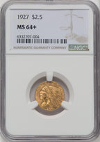 1927 $2.50 Indian Quarter Eagle NGC MS64+