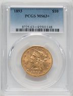 1893 $10 Liberty Eagle PCGS MS63+