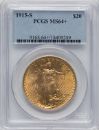 1915-S $20 Saint-Gaudens Double Eagle PCGS MS64+