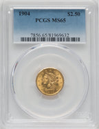 1904 $2.50 Liberty Quarter Eagle PCGS MS65