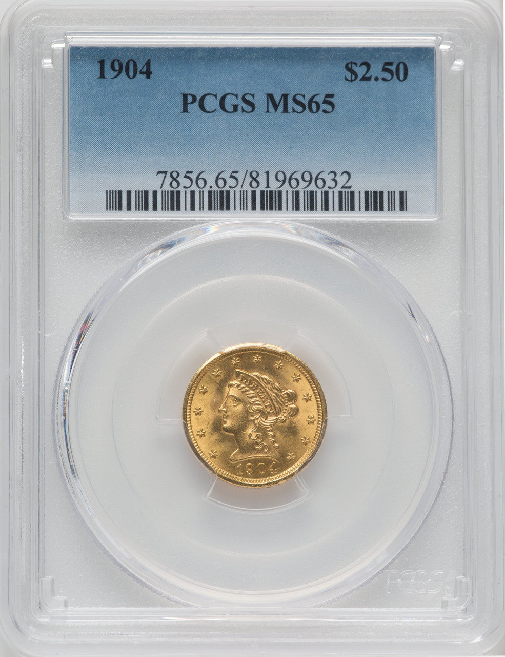 1904 $2.50 Liberty Quarter Eagle PCGS MS65