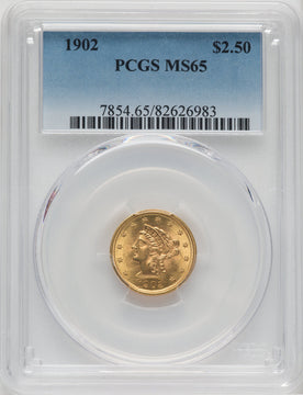 1902 $2.50 Liberty Quarter Eagle PCGS MS65