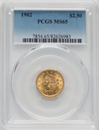1902 $2.50 Liberty Quarter Eagle PCGS MS65