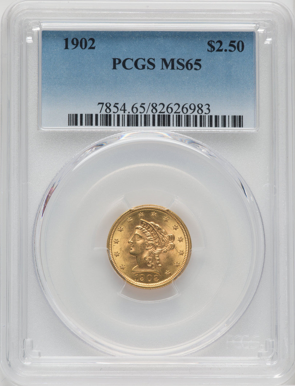 1902 $2.50 Liberty Quarter Eagle PCGS MS65