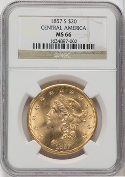 1857-S $20 Liberty Double Eagle NGC MS66
