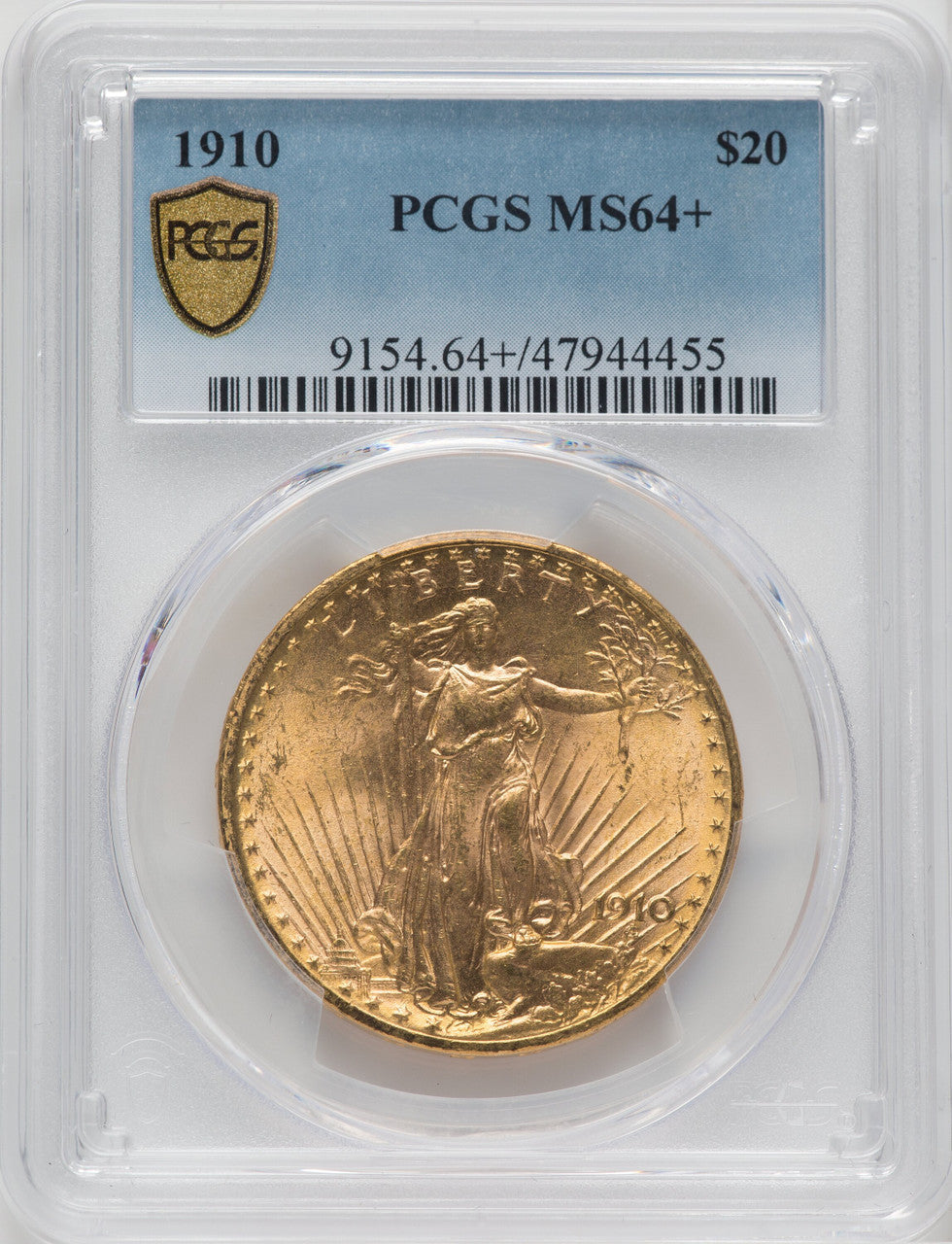 1910 $20 Saint-Gaudens Double Eagle PCGS MS64+