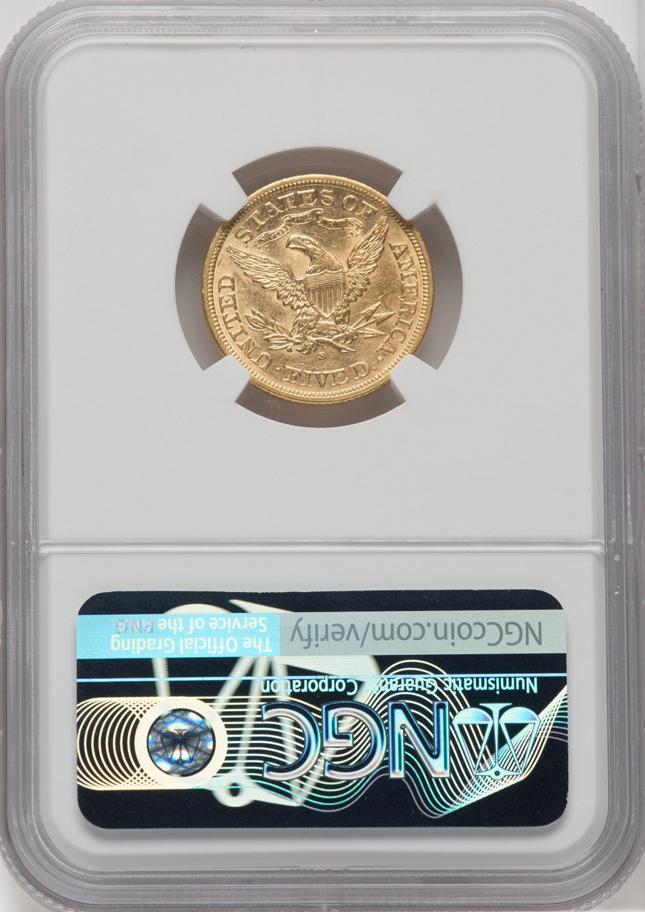 1868-S $5 Liberty Half Eagle Details NGC AU50