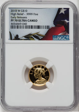 2018-W $10 American Liberty High Relief First Strike NGC PF70